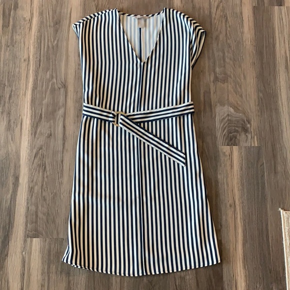 Navy/White Striped Dress - Picture 1 of 4